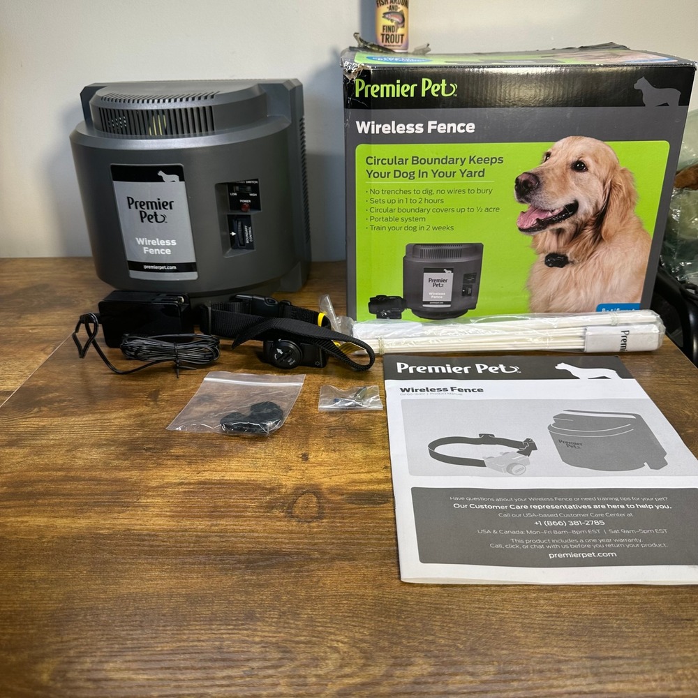 Premier Pet Wireless Fence System RFA-584 Up to 1/2 Acre Dogs 8lb+ GIF00-16917